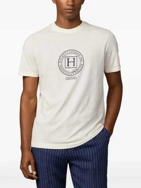 Tricou Hackett London cu imagine alb