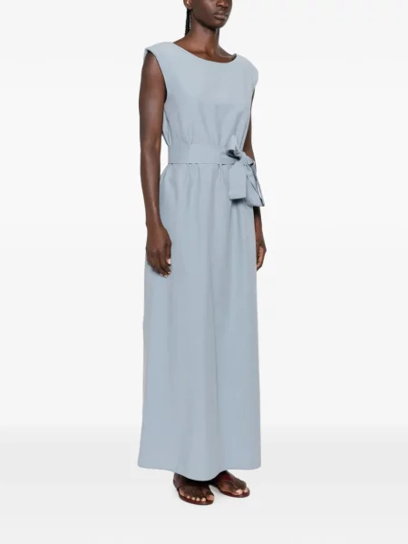 Cu centură rochie maxi Moutaki fără mâneci albastru