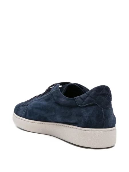 Sneakerși Eleventy cu șireturi din piele de căprioară albastru