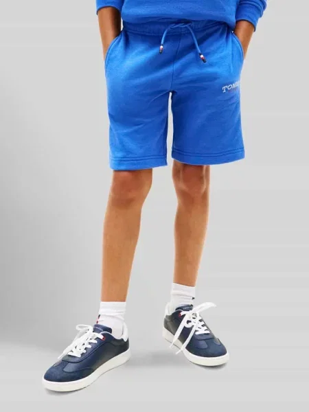 Szorty dresowe o kroju regular fit z mieszanka bawełny Tommy Hilfiger niebieskie