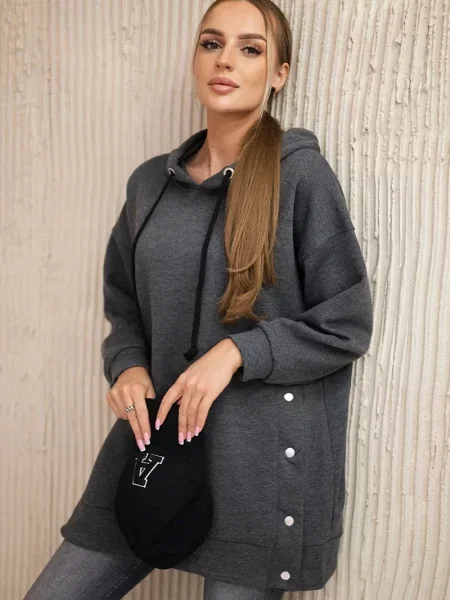 Bluza Kesi z ćwiekami ocieplana brązowa