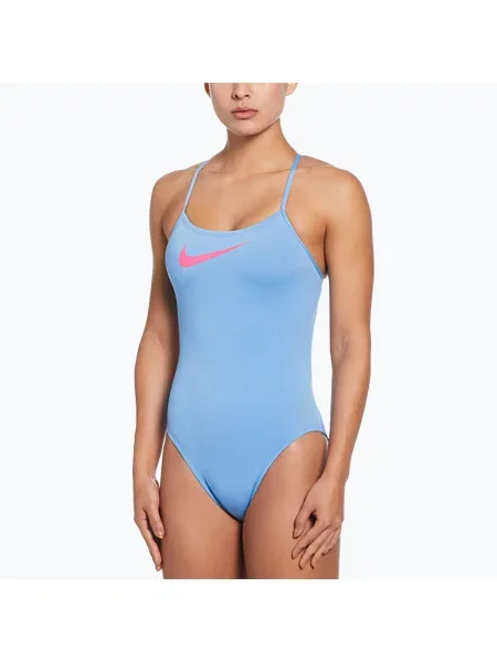 Női egyrészes fürdőruha Nike Hydrastrong állítható crossback egyetemi kék. Méret: 42 kék