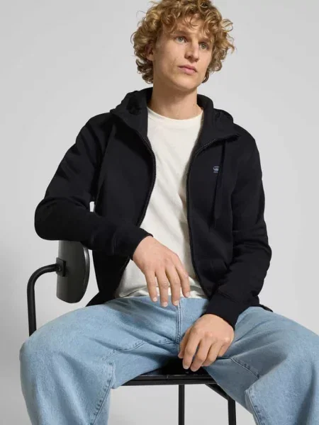 Bluza rozpinana z kapturem G-star Raw czarna