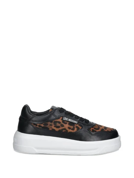 Sneakerși Love Moschino cu imagine cu model leopard negru