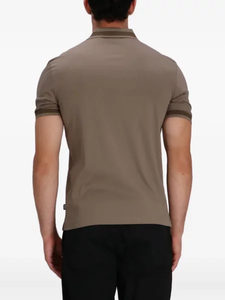 Tricou polo Boss cu autograf maro