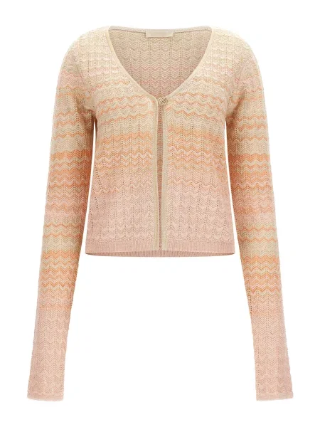 GUESS Pletena jopa ROSALYN kremna / oranžna roza