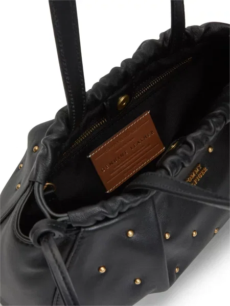 Tommy Hilfiger kabelka typu tote dámska kožená čierna