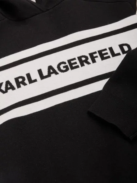 Dětska mikina s kapucí Karl Lagerfeld černá