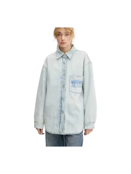 Kurtka jeansowa Moschino niebieska