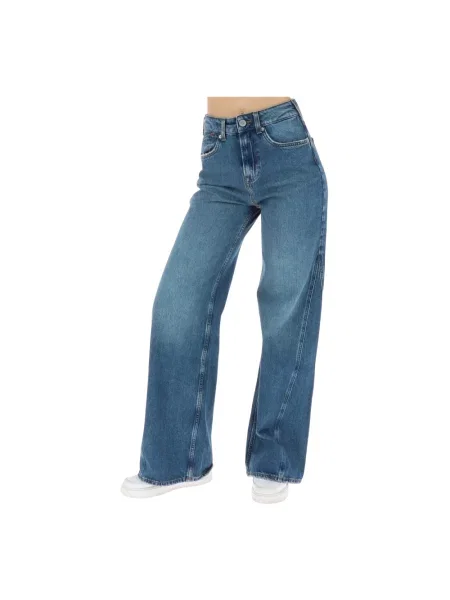Szerokie jeansy Pepe Jeans niebieskie