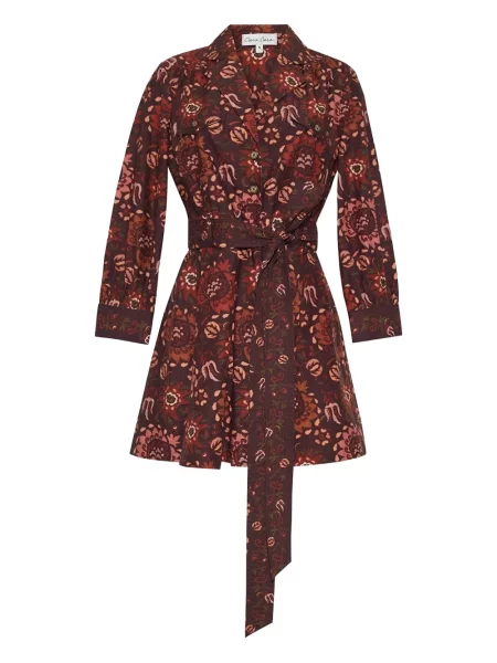 Rochie midi Cara Cara cu model floral cu imagine până la genunchi roșu