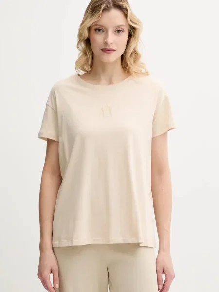 Armani Exchange tricou din bej