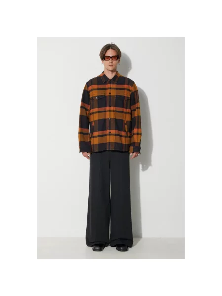 Norse Projects koszula Julian Organic Heavy Twill Overshirt relaxed z kołnierzykiem klasycznym żółty