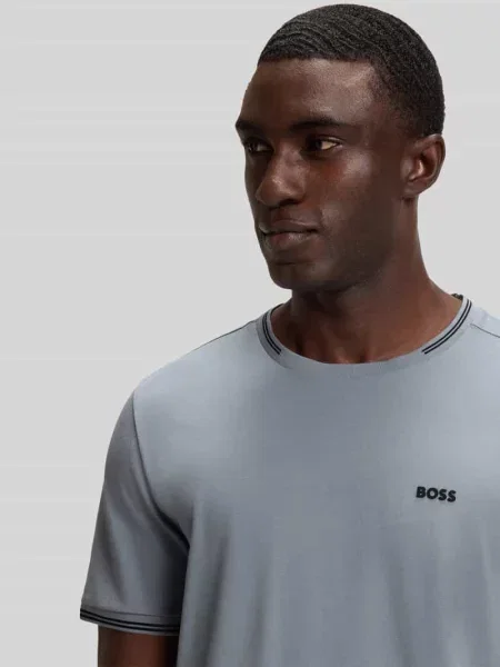 T-shirt o kroju regular fit z mieszanka bawełny model TAUL Boss Green