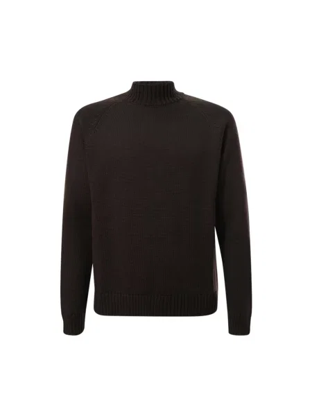 Sweter Zanone wełniany brązowy