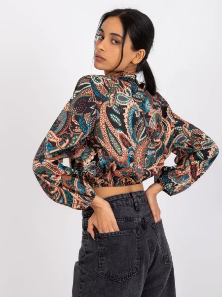 Bluză Fashionhunters cu imagine negru