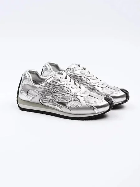 Karl Lagerfeld Nízke tenisky svetlosivá strieborná čierna