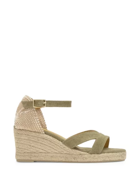Espadrile Castaner cu pană verde