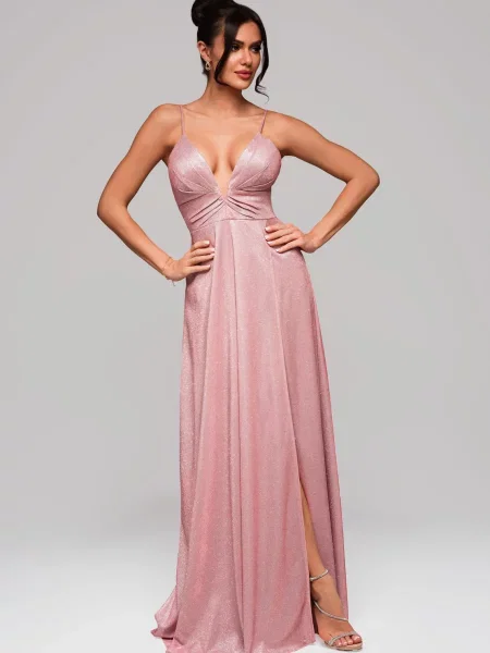 Rochie de seară Edoti de costum roz