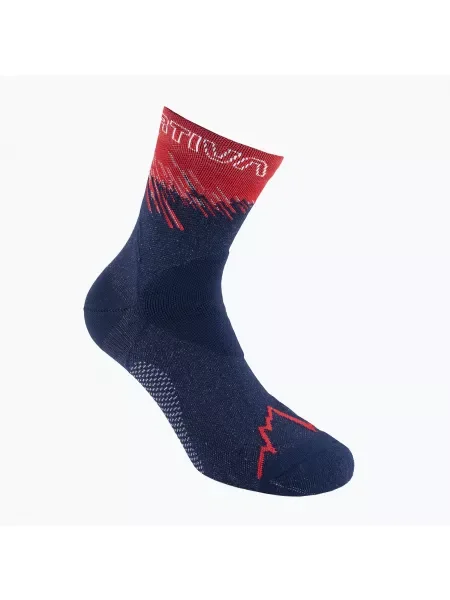 Чорапи за бягане La Sportiva Ultra Running deep sea/cherry tomato синьо