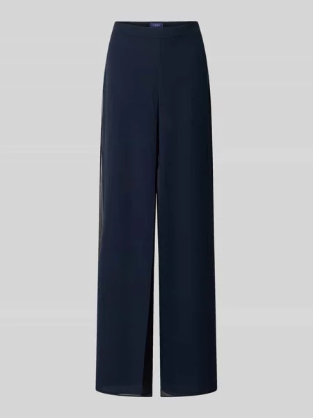 Spodnie materiałowe o kroju wide fit w półprzezroczystym stylu Vera Mont granatowe
