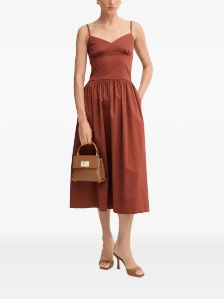 Rochie midi Morgan cu funde maro