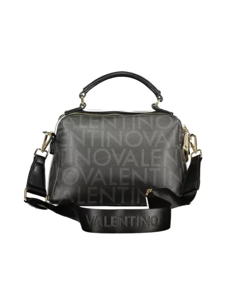 Lniana torebka Valentino By Mario Valentino czarna