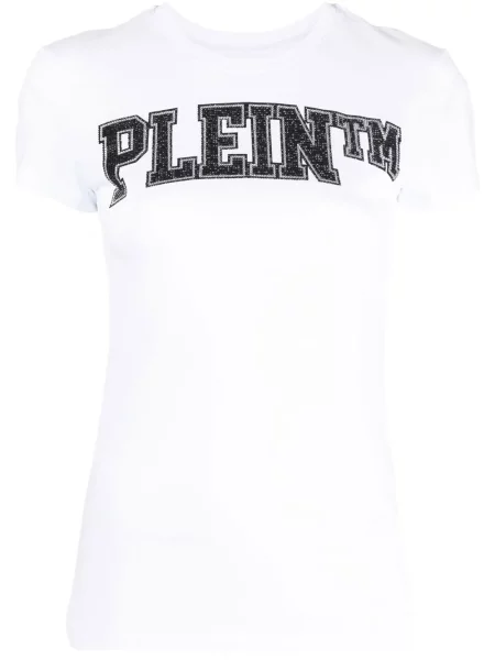 Tricou Philipp Plein de cristal alb