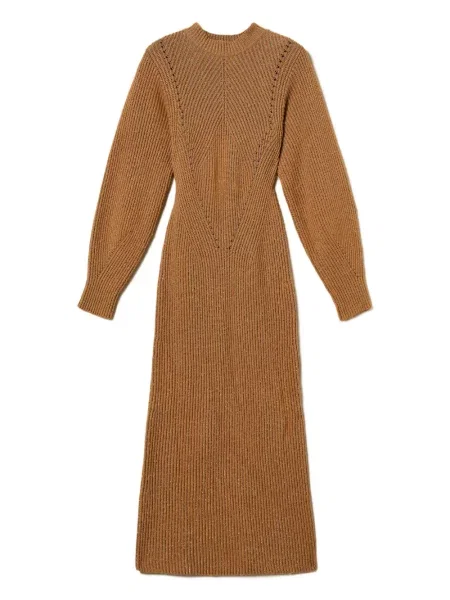 Rochie Twinset tricotate de costum maro