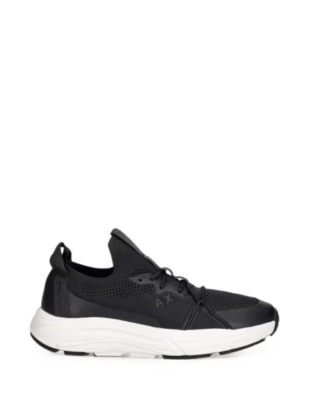 Sneakerși Armani Exchange tricotate cu imagine negru