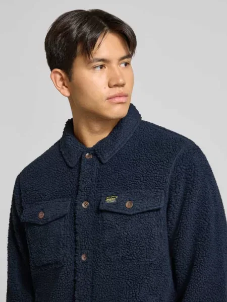 Koszulka-kurtka z polaru o kroju regular fit Superdry granatowa