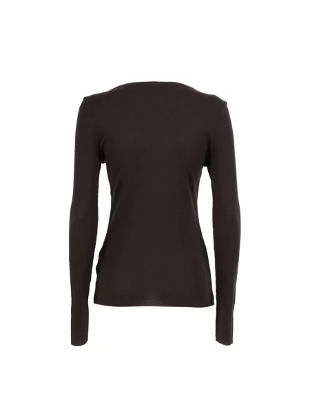 Dzianinowy sweter Majestic Filatures brązowy