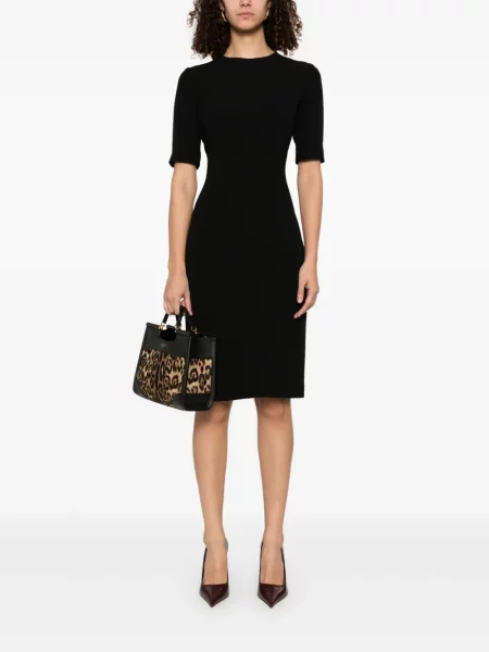 Rochie midi Giorgio Armani de mătase negru