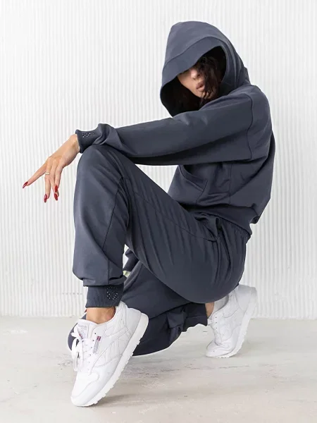 Женский спортивный костюм с капюшоном синій