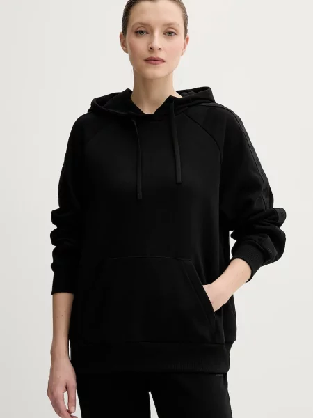 Суичър с качулка Armani Exchange с качулка с апликация черно