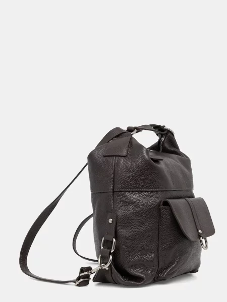 Кожаный однотонный большой рюкзак Answear.lab коричневый