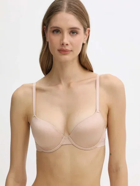 Сутиен Emporio Armani Underwear с изчистен дизайн бежово