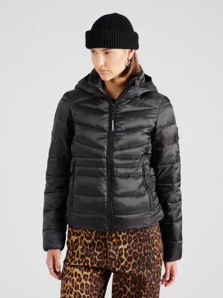 Geacă Superdry cu glugă negru