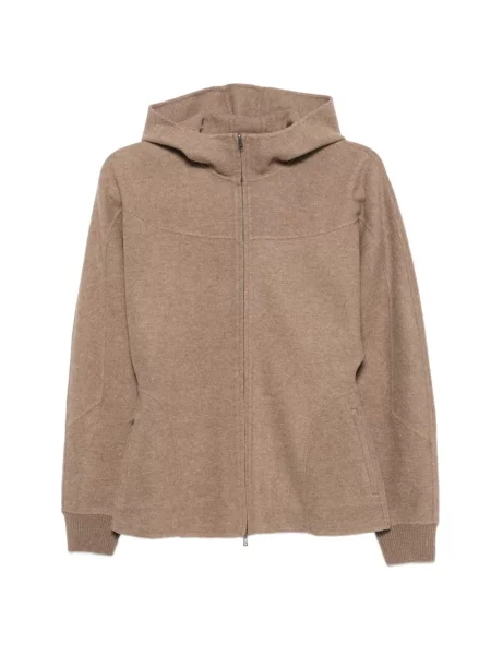 Pulover Max Mara cu glugă maro