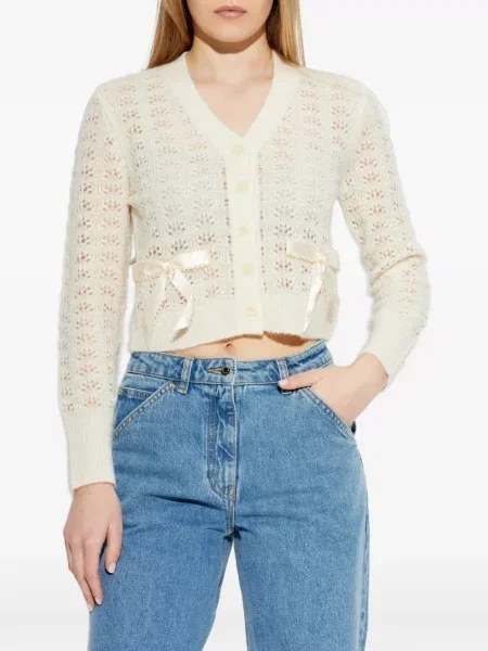 Cardigan Loveshackfancy cu funde alb