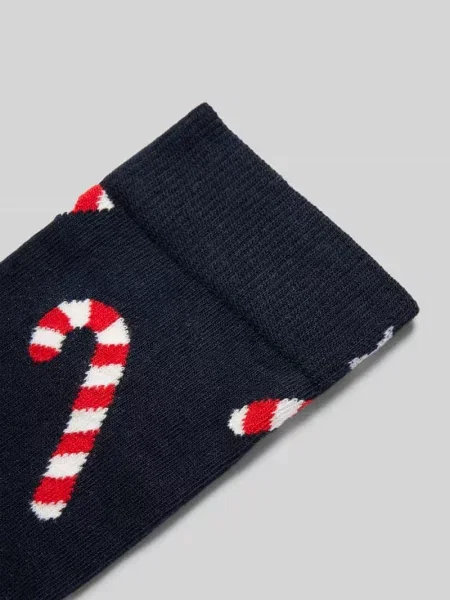Skarpety z elastycznej mieszanki bawełny model Candy Cane' Happy Socks granatowe