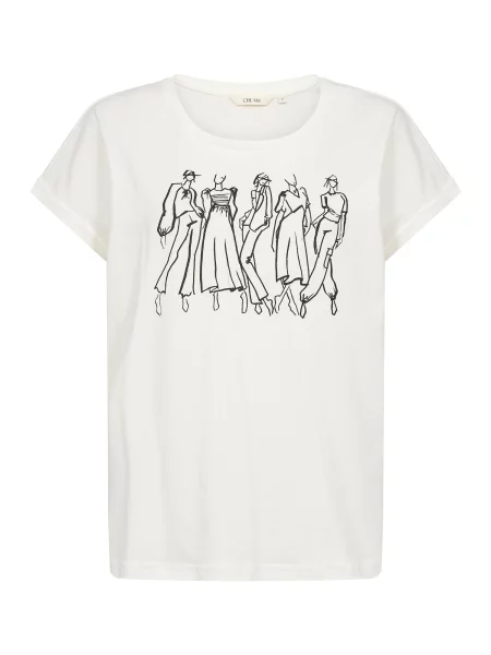 Cream Tricou Rigga negru alb