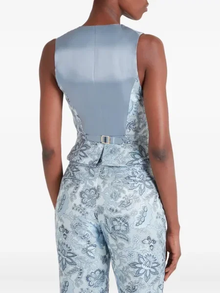 Vestă Temperley London cu model floral cu imagine albastru