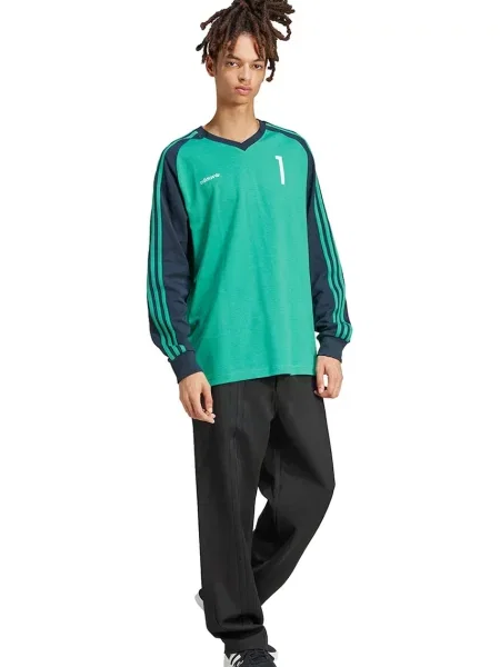 Лонгслив Adidas Originals с принтом из джерси зеленый