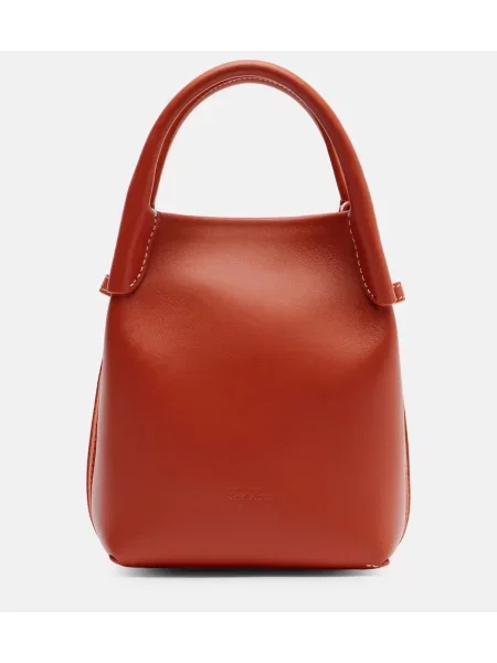 Geanta de piele Loro Piana din piele portocaliu
