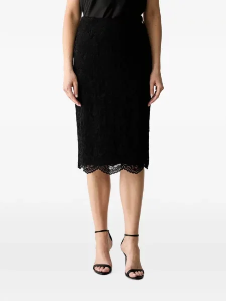 Fustă midi Guess cu autograf negru