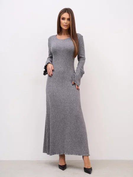 Вовняна Сукня максі ISSA Plus сірий