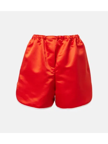 Pantaloni scurți The Frankie Shop din satin roșu