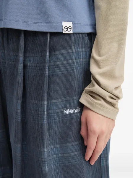 Pantaloni Mini Cream în carouri albastru