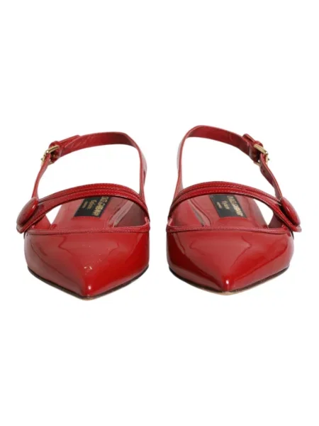 Balerinki Dolce And Gabbana skórzane czerwone